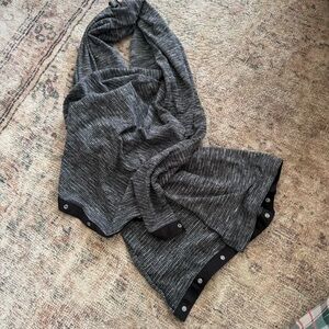 Lululemon scarf wrap Gray Knit with Button Accents